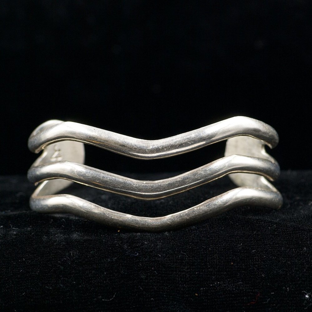 Vintage South African Sterling Silver Bangle. Signed- Artist Unknown